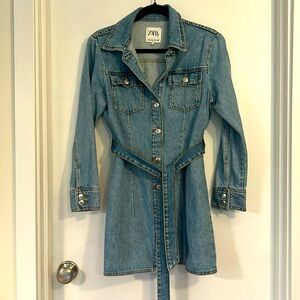 Medium Zara denim trench coat/dress.